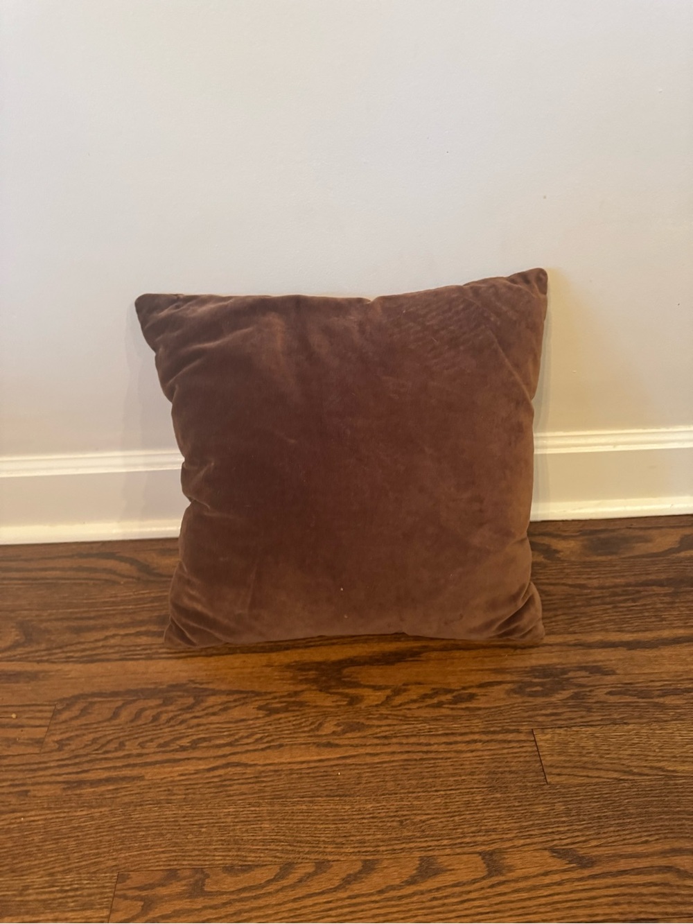 Plush Brown Velvet Throw Pillow - Unbranded